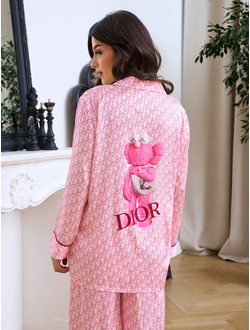 Пижама бело-розовая с логотипом