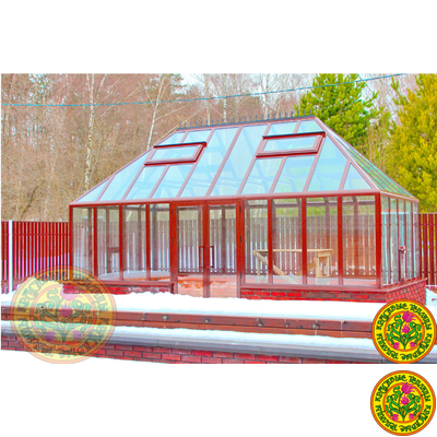 Базовая комплектация теплицы из стекла и алюминия ПЛИМУТ SL размером 6000 х 3000 мм