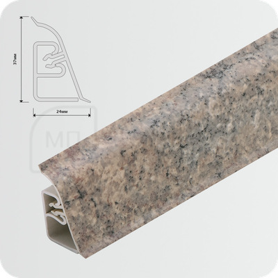 Пластиковый Плинтус для столешницы CEZAR BL44 галиция серо-бежевый