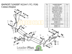 Фаркоп Лидер-Плюс для Hyundai Santa Fe/Kia Sorento (2012-2019)