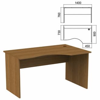 Стол эргономичный "Арго", 1400х900х760 мм, правый, орех