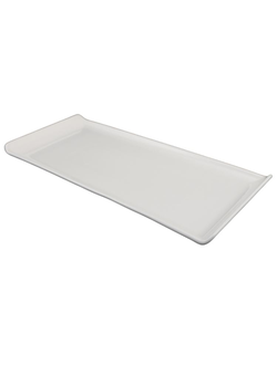 Блюдо прямоугольное без полей с загибами 30х14см, h2,6см, фарфор