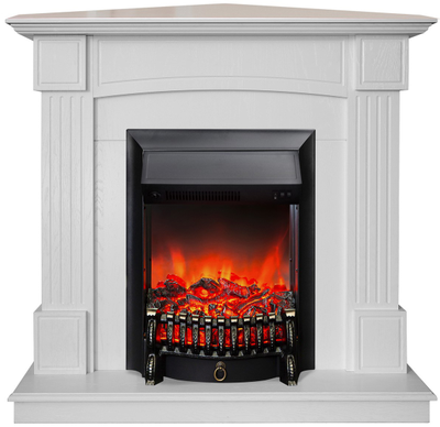 Угловой электрокамин Andrea WT с очагом Fobos