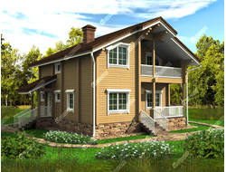 Дом из клееного бруса "Уфа", 210 м2