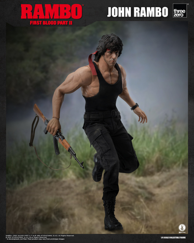 Джон Рэмбо в черном (Сильвестр Сталлоне)  - Коллекционная ФИГУРКА 1/6 scale John Rambo 2.0 (3Z03280W0) - Threezero