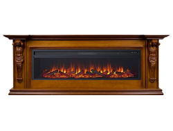 Линейный электрокамин Sparta орех с очагом Vision 60 LOG LED