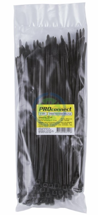 Хомут nylon 200x3,6мм PROconnect, 100шт.