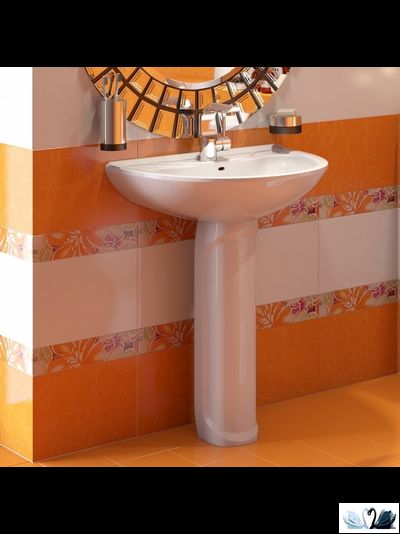 Раковина с пьедесталом Оскольская керамика Престиж, 63 см, белый, для ванной