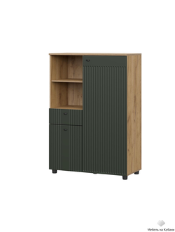 Милан Тумба многофункциональная Дуб Золотой/Олива Софт