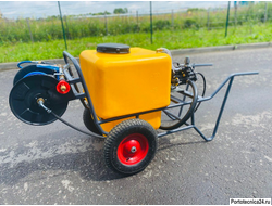 Тележка опрычкиватель KEM 18.5/20  2-х колесная с баком 120 л + Барабан пласт. для 40 м.