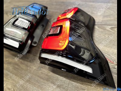 Стопы Toyota Land Cruiser Prado 150 2009-2017 стиль 2018+ с анимацией (дымчатые)