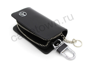 Кожаная черная ключница Мерседес-Бенц