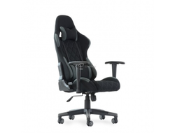 Кресло Barneo K-51 черная ткань серые вставки, газлифт 3кл, реклайнер игровое купить в Ялте