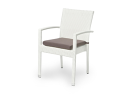 Плетеный стул MILANO белый из искусственного ротанга