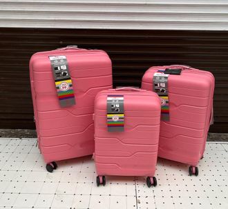 Комплект из 3х чемоданов Impreza Lyner Полипропилен S,M,L Розовый