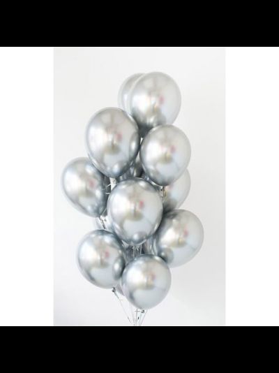 шар с гелием 12"/30 см "хром"