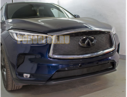 Защита радиатора Infiniti QX50 2021- black боковые PPREMIUM (2 части)