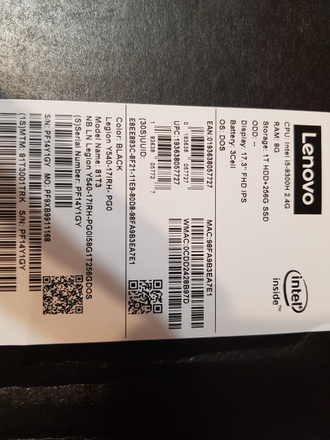 LENOVO LEGION Y540-17IRH 81T3001TRK ( 17.3 FHD IPS I5-9300H GTX1650(4Gb) 8Gb 1Tb + 256SSD )