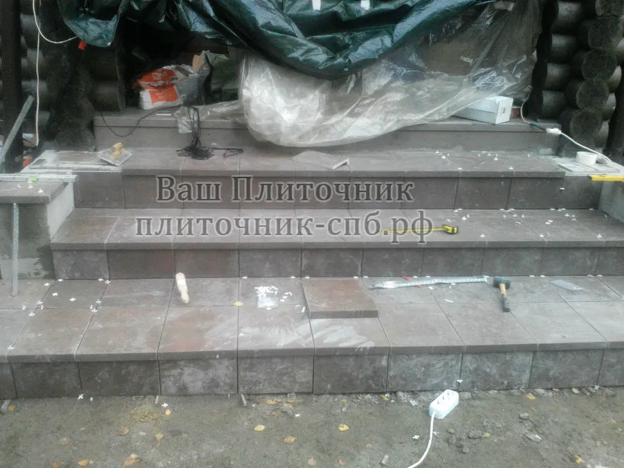 Облицовка ступеней клинкерной плиткой