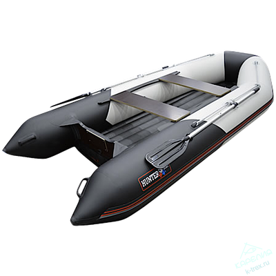 Лодка ПВХ Hunterboat Хантер Классика НД 345ЛКА Светло-Серый / Чёрный