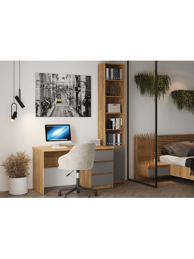 Бостон стол письменный Дуб Крафт золотой/Серый шифер