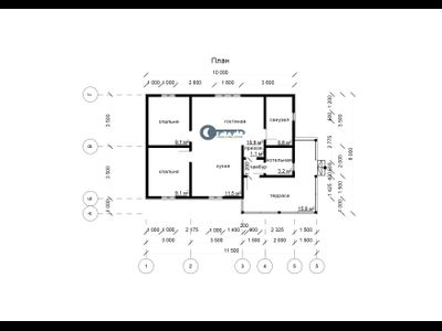 ДЖ-05, ГАБАРИТНЫЕ РАЗМЕРЫ: (11,5Х8М) 1 ЭТАЖ, ОБЩАЯ ПЛОЩАДЬ: 81М²