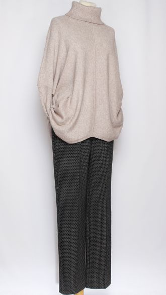 Брюки "Прямые драп" трикотажные  штрих серые р.48, 56