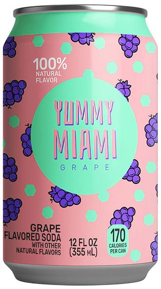 Вкусный Майями Виноград (YUMMY MIAMI GRAPE) сильногазированный напиток, США, объем 355 мл