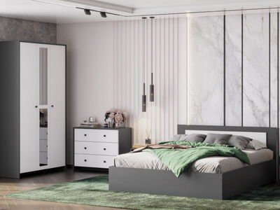 Дольче комплект мебели для спальни Графит/Белый