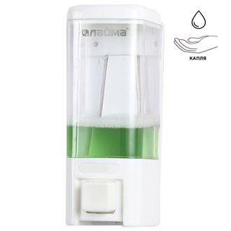 Диспенсер для жидкого мыла ЛАЙМА, НАЛИВНОЙ, 0,48 л, ABS пластик, белый, 605052