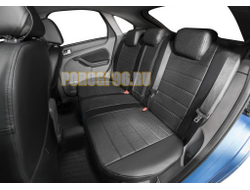 Авточехлы задняя спинка 40/60, рисунок Строчка для Ford Focus II Sd, Hb, Sw для комплектаций Ghia 2005-2011