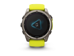 Умные часы Garmin Fenix 8 - 51 мм Solar, Sapphire титановый серый с желтым ремешком (010-02907-21)
