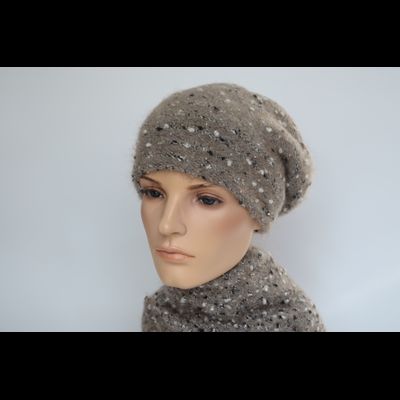 Вязаный шарф из шерсти мериноса Vizio Италия 8074 ореховый