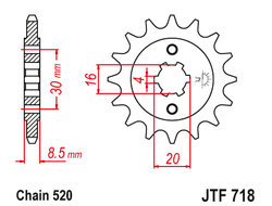 Звезда ведущая JT JTF718.13 (JTF718-13) (F718-13)
