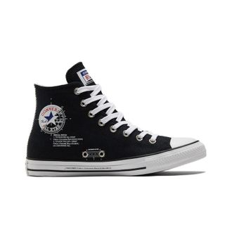 Кеды Converse Chuck Taylor All Star черные высокие с надписями