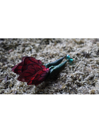 Летние серьги &quot;Крылышки Маковой Феи, коконы Дриад и капельки росы&quot;