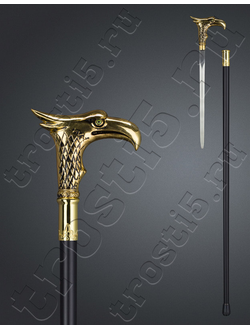 Трость опорная "Зоркий ястреб" с рукоятью в виде ястреба со съемным клинком внутри