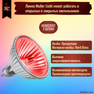 Muller Licht HLRG-550F/Rot EXN/C 50w 36° 12v GU5.3