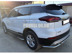 Пороги с накладным листом Папа Тюнинг d53 для BELGEE X70 2024-