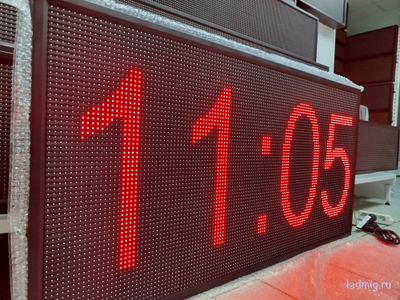 Уличные часы-[88:88]-t-690х1330мм (красный)