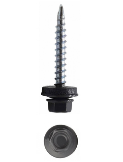 Саморез кровельный шестигранная головка 8, 4.8*29мм RAL 7024 Графит, упаковка 100шт