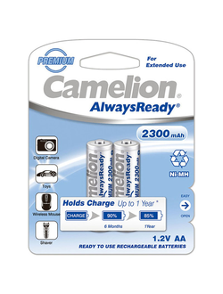Батарейка аккумуляторная никель-металлогидридная Camelion AA2300mAh/2BL Always Ready 2 штуки