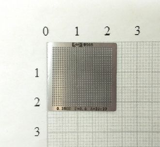 Трафарет BGA для реболлинга чипов универсальный, шаг 0.35мм., P=0.6, A=23x23