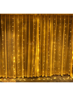 Гирлянда занавес с пультом 194# (теплый)  3х3м 5шт