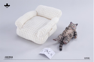 Котик на софе (серый) - Коллекционная фигурка 1/6 Lazybones Cat (JXK293A) - JXK