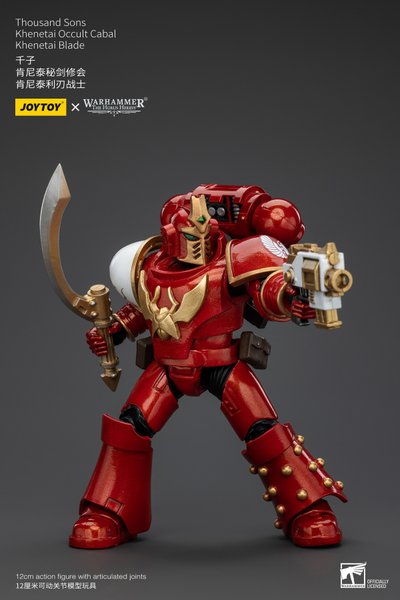 Легионер кабала Кхенетая Тысячи Сынов (Warhammer Horus Heresy) - КОЛЛЕКЦИОННАЯ ФИГУРКА 1/18 Thousand Sons Khenetai Occult Cabal Khenetai Blade (JT6069) - JOYTOY