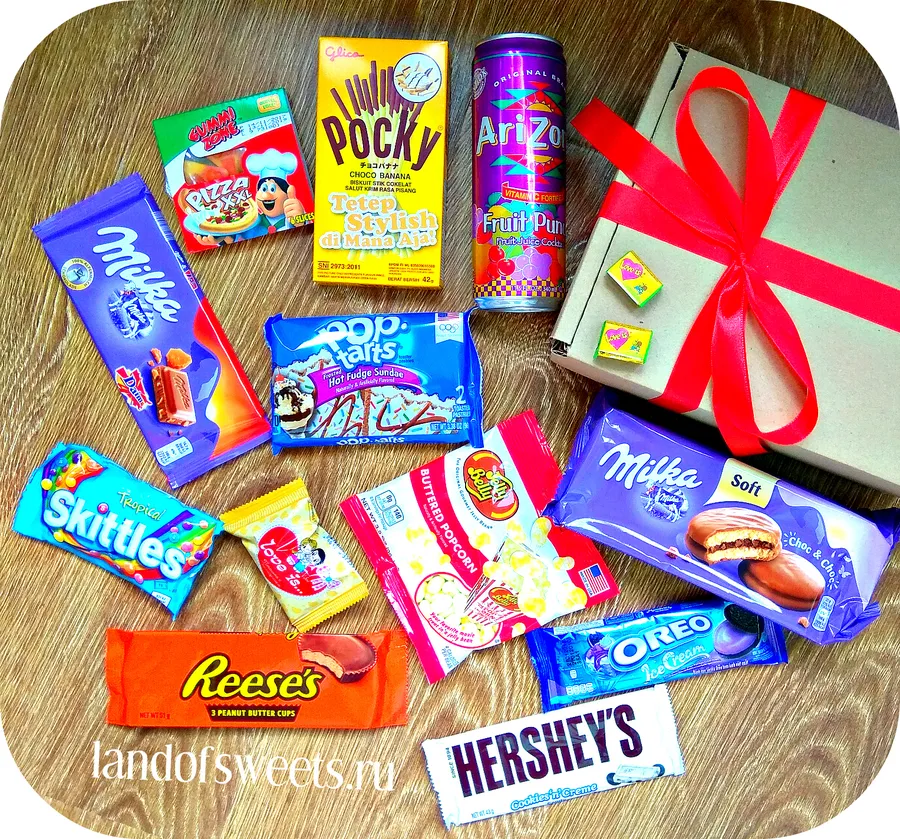Пример состава одной из коробочек сладостей