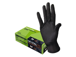 Перчатки нитриловые черные повышенной прочности размер XL 1пара  CRYSTAL PRO
