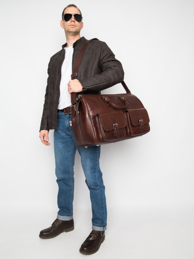 Кожаный саквояж Fabriano premium brown (арт. 4008-53)