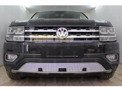 Защита радиатора Volkswagen Teramont 2017- chrome низ с камерой и парктроником PREMIUM
